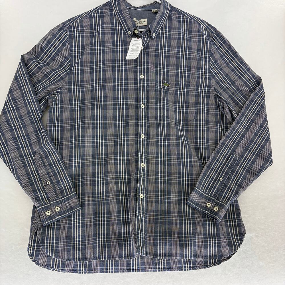 Lacoste Regular Fit Plaid Button Down Shirt NWT 🐊